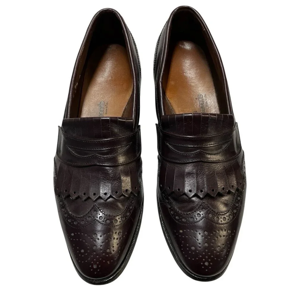 Allen‎ Edmonds Shoe Mens 10 Wilbert Brown Leather Comfort Blucher Oxford Casual